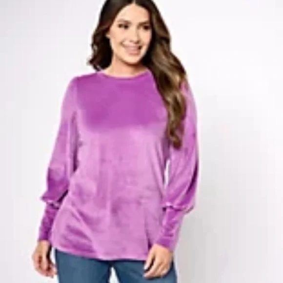 Belle by Kim Gravel Velour Top Large - Picture 3 of 11